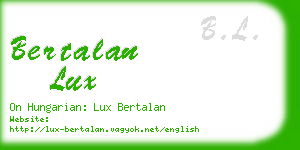 bertalan lux business card